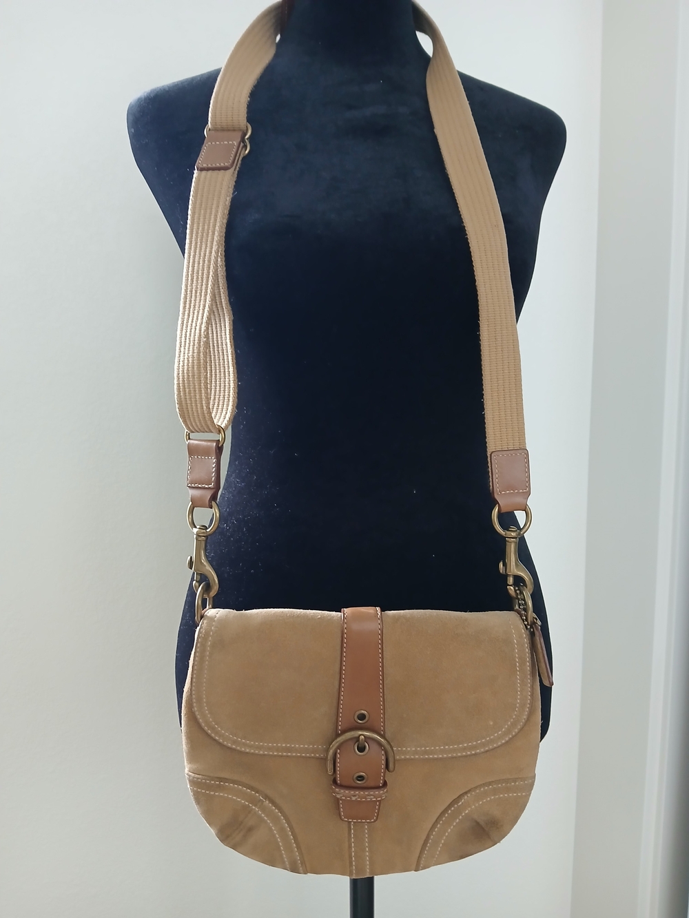 Vintage Coach Soho Suede Crossbody Saddle Bag - Style 4743